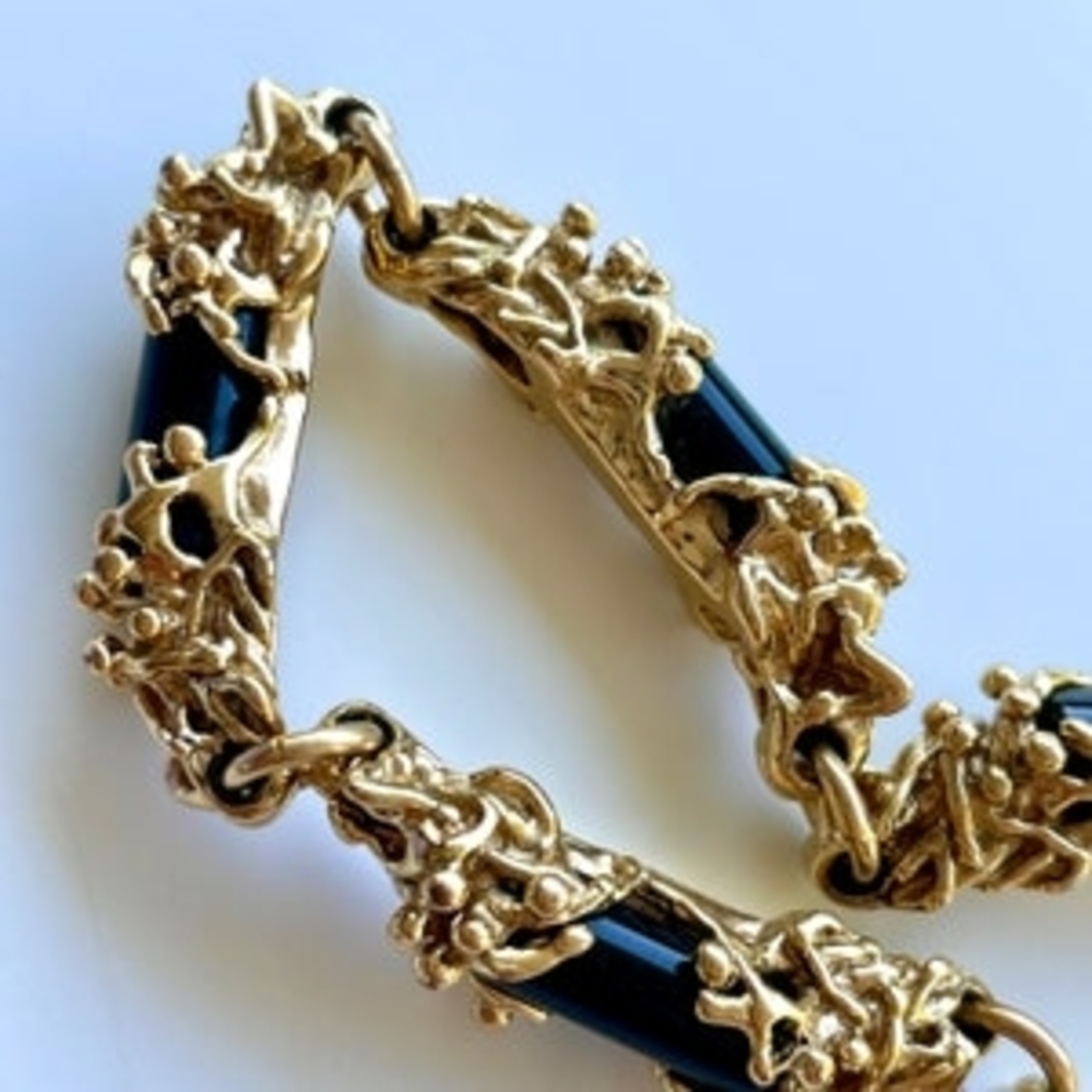 Charles JOURDAN Paris 1980's- Gold plated bracelet